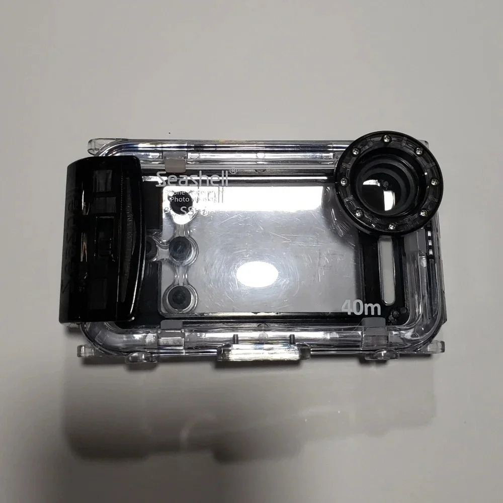 (2)Seashell SS-I 40mm iPhone waterproof /underwater housing case black/clear